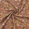 Tessuto marrone con fiorellini e steli di lilla e lavanda - Moda Lady Slipper Lodge