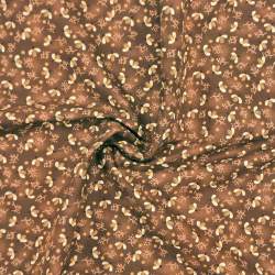 Tessuto marrone sfumato con rametti e api - My Country Garden