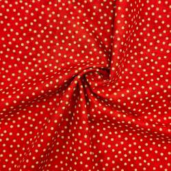 Tessuto rosso sfumato con pois verde pallido effetto neve - Moda Fabrics Christmas Countdown