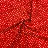 Tessuto rosso sfumato con pois verde pallido effetto neve - Moda Fabrics Christmas Countdown
