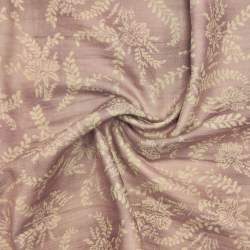 Garza doppia giapponese viola malva con disegni floreali beige