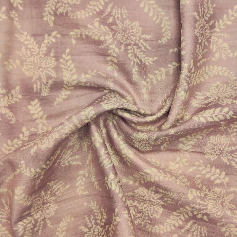 Garza doppia giapponese viola malva con disegni floreali beige