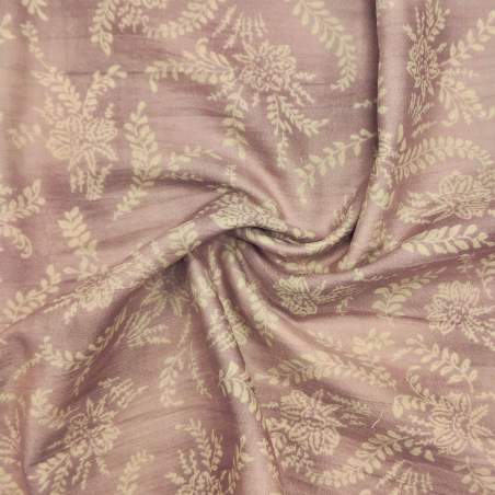 Garza doppia giapponese viola malva con disegni floreali beige