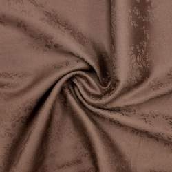 Tessuto marrone con rose Jacquard tono su tono