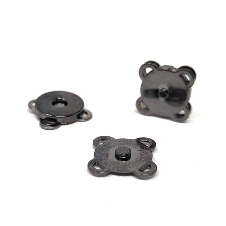 Bottoni per borse Magnetico in Metallo Grigio - 14 mm, 2 Bottoni da Cucire