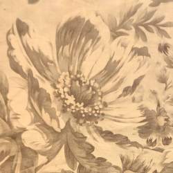 Tessuto beige con grandi Peonie e Rose - Moda Fabrics, Luna Notte by 3 Sisters