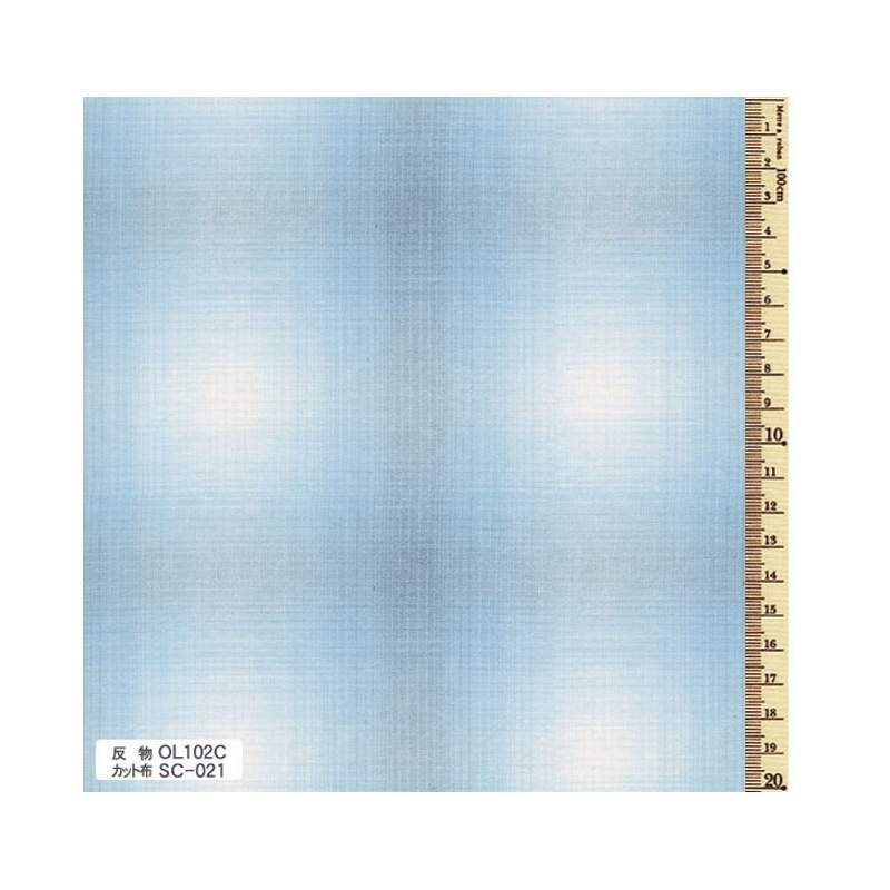 Tessuto Giapponese Tinto in Filo Grigio Azzurro sfumato a quadri Olympus - 1