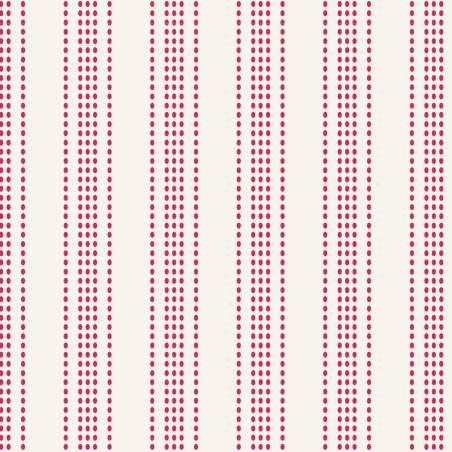 Tilda Tea Towel Woven, Apple Cake Stripe Red - tessuto tinto in filo con Righe puntinate Rosse Tilda Fabrics - 1