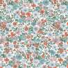 Emily Annabelle, tessuto panna a Fiori Arancioni e Verde Oliva - Liberty Fabrics Liberty Fabrics - 1