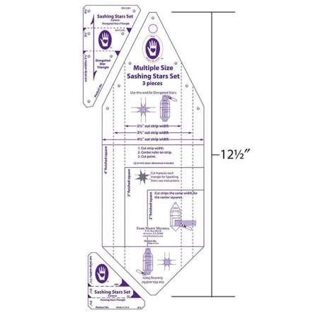Set di 3 Squadretta per Sash di Stelle da 2 1/2 a 4 1/2 pollici - Marti Michell, Sashing Stars Set Marti's Choice from Marti Mic