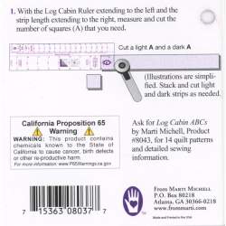 Squadretta Log Cabin per strisce finite da 3/4" o 1 1/2" di larghezza - Marti Michell Marti's Choice from Marti Michell - 2