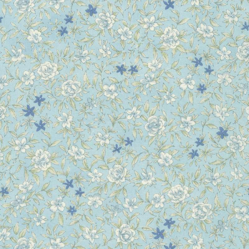 Petite Nostalgia Lawn Collection, Tessuto Sky Blue - Robert Kaufman Robert Kaufman - 1