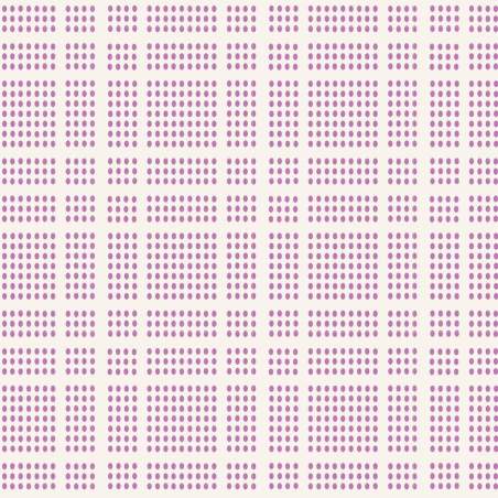 Tilda Tea Towel Woven, Cinnamon Roll Plaid Plum - tessuto tinto in filo con Quadretti puntinati Prugna Tilda Fabrics - 1