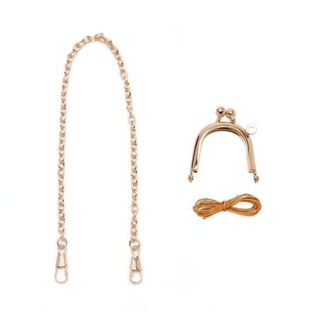 Chiusura Oro Rosa a Goccia 3,80 cm con Catena 38 cm - Rose Gold Teardrop Clasp Zakka Workshop - 1