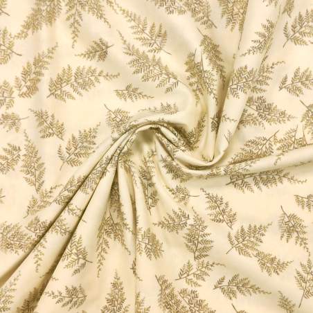 Tessuto crema con Rami verde oliva e marrone - Moda Fabrics, The Potting Shed Moda Fabrics - 1