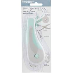 Strumento per il Cucito 5 in 1: Lente d'ingrandimento, Rotella per Tracciare, Forbicine, Scucirino, Metro Retrattile Simplicity 