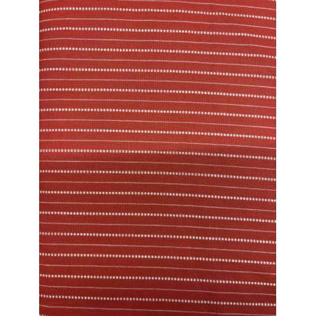 Moda Fabrics, Tessuto Rosso con righine puntinate panna - Rounneries Wovens Moda Fabrics - 1