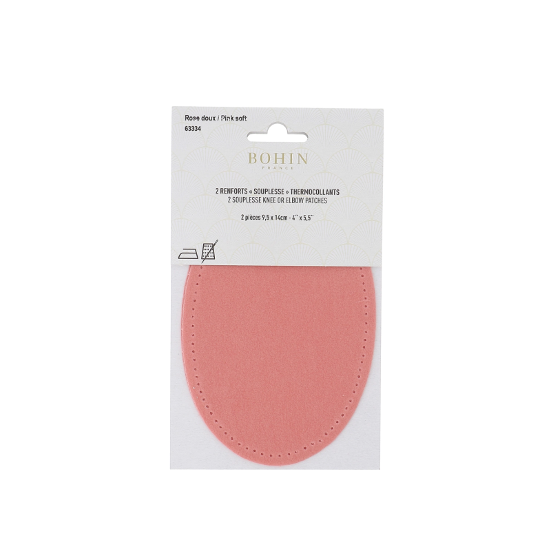Bohin, Toppe Termoadesive Ovali Scamosciate 9,5 x 14 cm, Soft Pink Bohin - 1