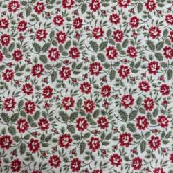 Moda Fabrics, collezione Under The Mistletoe, tessuto crema con fiori rossi Moda Fabrics - 1