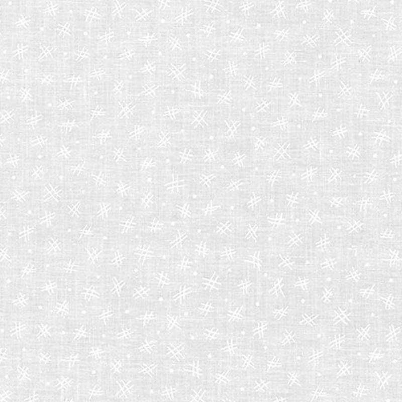 Mini Madness Collection, tessuto bianco tono su tono con hashtag - Robert Kaufman Robert Kaufman - 1