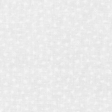 Mini Madness Collection, tessuto bianco tono su tono con hashtag - Robert Kaufman Robert Kaufman - 1