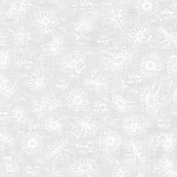 Mini Madness Collection, tessuto bianco tono su tono con margherite - Robert Kaufman Robert Kaufman - 1