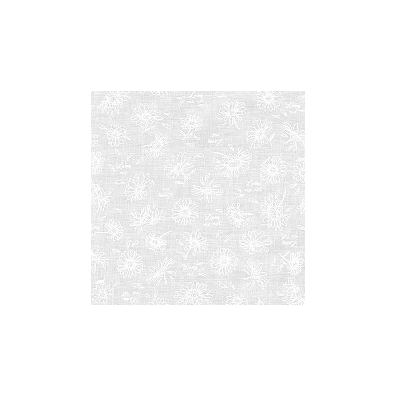 Mini Madness Collection, tessuto bianco tono su tono con margherite - Robert Kaufman Robert Kaufman - 1