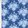 Tilda Something Blue, Afina Denim, tessuto con vasi di fiori azzurri su fondo blu scuro Tilda Fabrics - 1