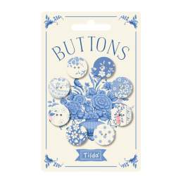 Tilda Something Blue, Buttons, 8 Bottoni Light , 4 bottoni da 16mm e 4 da 20 mm Tilda Fabrics - 1