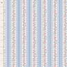 Tilda Something Blue, Claramay Blue, tessuto con righe verticali blu e bordo di fiori rosa su fondo crema Tilda Fabrics - 1