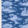Tilda Something Blue, Cottonview Night, tessuto con paesaggi orientali  su fondo blu Tilda Fabrics - 1