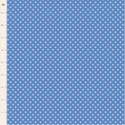 Tilda Something Blue, Dorothy Blue, tessuto con pois azzurri su fondo azzurro fiordaliso Tilda Fabrics - 1