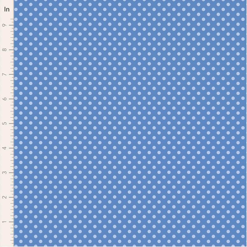Tilda Something Blue, Dorothy Blue, tessuto con pois azzurri su fondo azzurro fiordaliso Tilda Fabrics - 1
