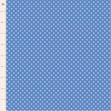 Tilda Something Blue, Dorothy Blue, tessuto con pois azzurri su fondo azzurro fiordaliso Tilda Fabrics - 1