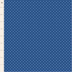 Tilda Something Blue, Dorothy Night, tessuto con pois azzurro fiordaliso su fondo blu Tilda Fabrics - 1