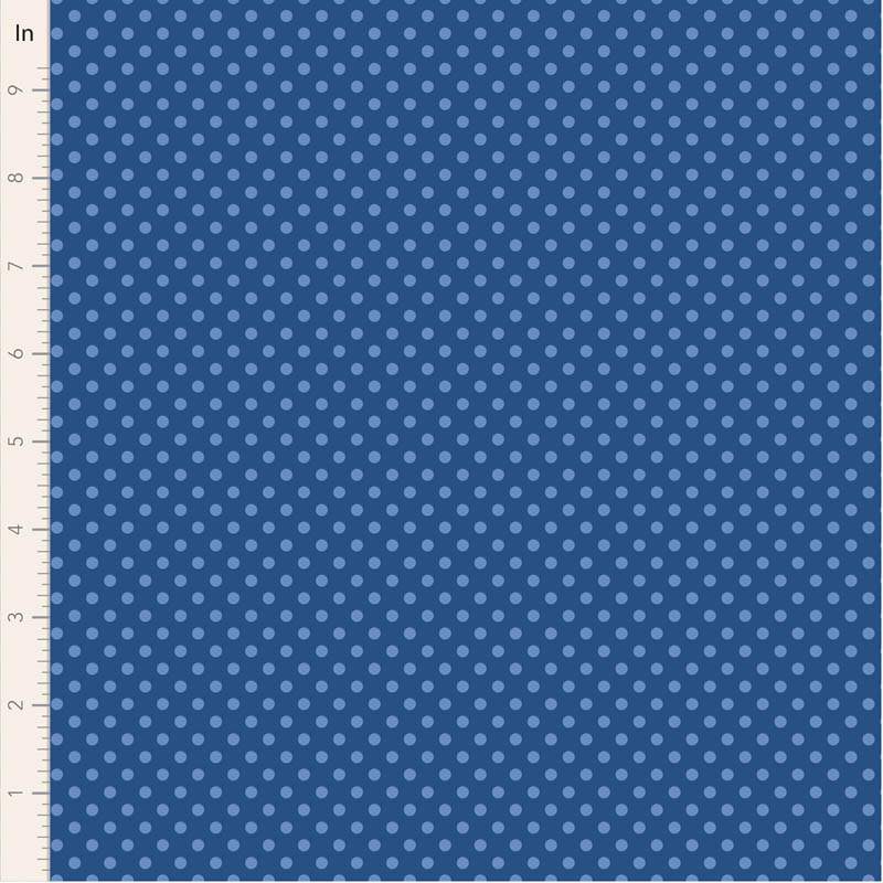 Tilda Something Blue, Dorothy Night, tessuto con pois azzurro fiordaliso su fondo blu Tilda Fabrics - 1