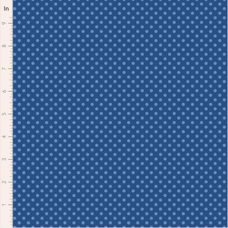Tilda Something Blue, Dorothy Night, tessuto con pois azzurro fiordaliso su fondo blu Tilda Fabrics - 1