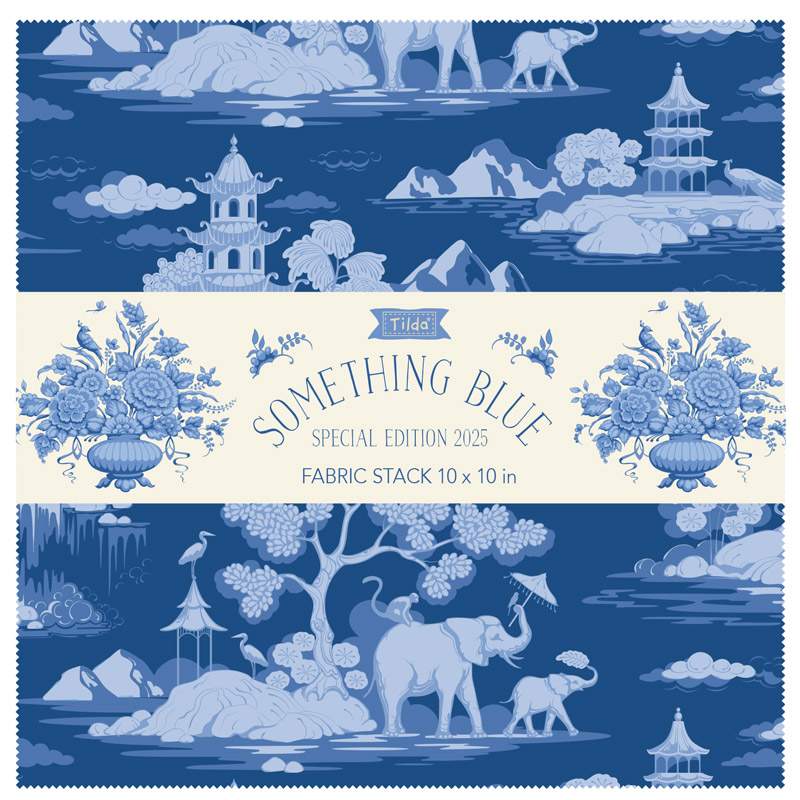 Tilda Something Blue, Fabric Stack 40 quadrati da 10 x 10 pollici, 2 per tessuto Collezione Base Tilda Fabrics - 1