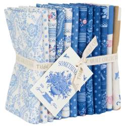 Tilda Something Blue, Fat Quarter Bundle Blenders, borders, labels and ornaments, 12 Fat Quarter da 50 x 55 cm blenders Tilda Fa