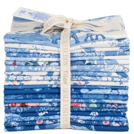 Tilda Something Blue, Fat Quarter Bundle Collezione Intera, 20 Fat Quarter da 50 x 55 cm Tilda Fabrics - 1