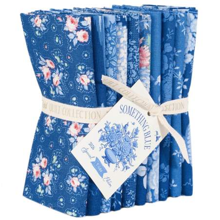 Tilda Something Blue, Fat Quarter Bundle Dark, 10 Fat Quarter da 50 x 55 cm in tonalità scure Tilda Fabrics - 1