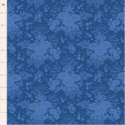 Tilda Something Blue, Isolde Night, tessuto con fiori azzurro scuro su fondo blu Tilda Fabrics - 1
