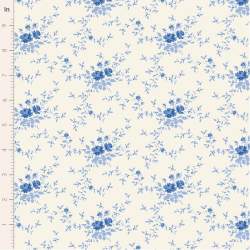 Tilda Something Blue, Noel Blue, tessuto con piccole rose blu su fondo crema Tilda Fabrics - 1