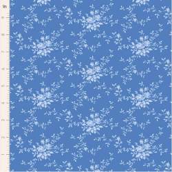Tilda Something Blue, Noel Cornflower, tessuto con piccole rose azzurre su fondo azzurro fiordaliso Tilda Fabrics - 1