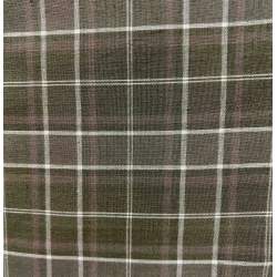 Marcus Fabrics , Tessuto Giapponese Tinto in Filo, Fondo Verde  e righe Beige a quadri Marcus Fabrics - 1