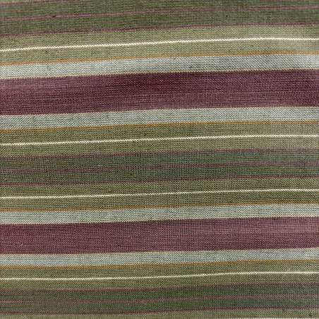 Marcus Fabrics, Classic Wovens, Tessuto Giapponese Tinto in Filo, Verde Oliva, beige e bordeaux a strisce Marcus Fabrics - 1