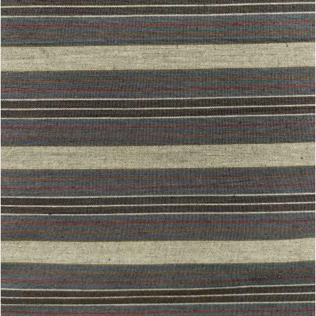 Marcus Fabrics, Classic Wovens, Tessuto Giapponese Tinto in Filo, Grigio Scuro, con righe grigie e bordeaux Marcus Fabrics - 1
