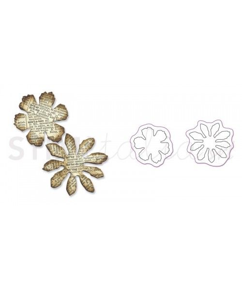 Sizzix, Movers & Shapers Die Magnetic Set 2PK Mini Tattered  Florals Set by Tim Holtz Sizzix - Big Shot - 1