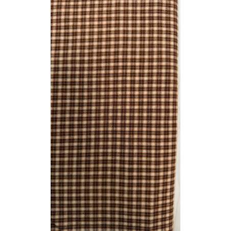 Tessuto Giapponese Tinto in Filo, Quadrettato Marrone-Grigio su fondo beige STIM Italia - 1