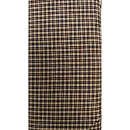 Westex, Tessuto Giapponese Tinto in Filo, Quadrettato Blu e Marrone su fondo beige westex - 1